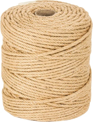 Miniatura 28 de Cuerda de Manila de 2 pulgadas x 50 pies, cuerda de cáñamo gruesa de 4 hebras trenzadas, cáñamo natural para manualidades de servicio pesado