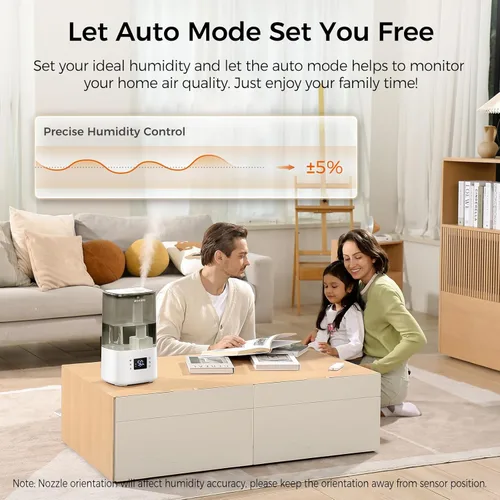 Miniatura 3 de BOXING - Humidificadores de niebla cálida y fría de 6L para dormitorio, humidificador de aire para habitación grande con control remoto, modo