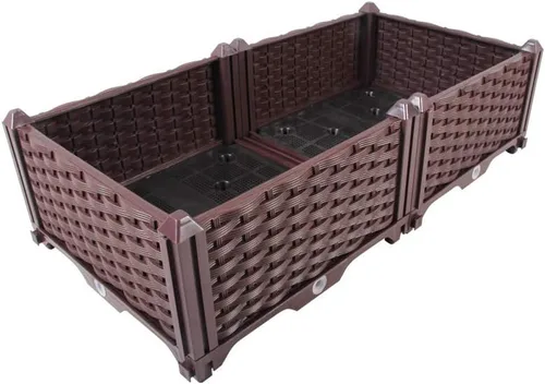 Miniatura 10 de BAOYOUNI - Juego de jardinera cuadrado para jardín elevado, maceta de plástico, caja de cultivo para verduras, hierbas, flores y plantas suculentas