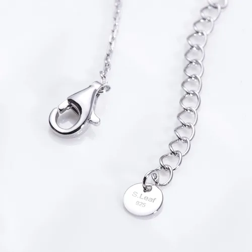 Miniatura 6 de S.Leaf collar de círculo pequeño, de plata esterlina, para mujer