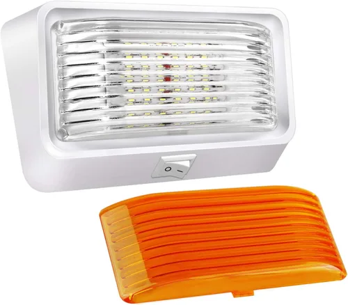 BlueFire Luz LED superbrillante para porche de caravana, luces exteriores para porche, luz de repuesto de 12 V con interruptor de encendido/apagado,