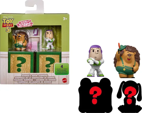 Mattel Disney y Pixar Toy Story - Paquete múltiple de 5 mini figuras, 4 estrellas pequeñas películas de juguetes en grupo temático, 2 personajes que