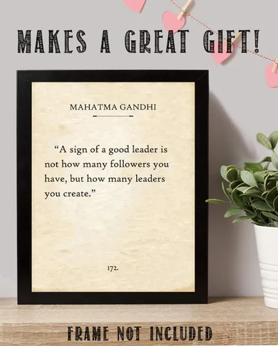 Miniatura 9 de Gandhi - Un signo de un buen líder – Cita de página de libro literario, impresión de página de libro de literatura inspiradora, regalo