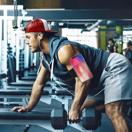 Miniatura 6 de Soporte magnético para teléfono para correr para iPhone, brazalete giratorio de 360°, fuerte adaptabilidad, entrenamiento, ciclismo, deportes