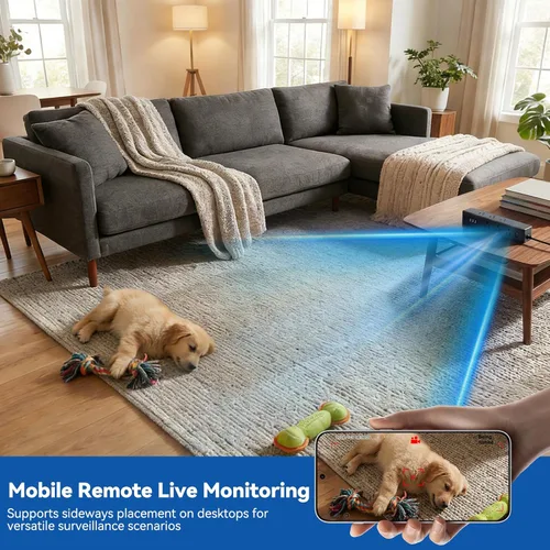 Miniatura 4 de Mini cámara inalámbrica para el hogar - Cámara pequeña - Cámara Wi-Fi interior - 1080P HD - Puerto USB - Frente