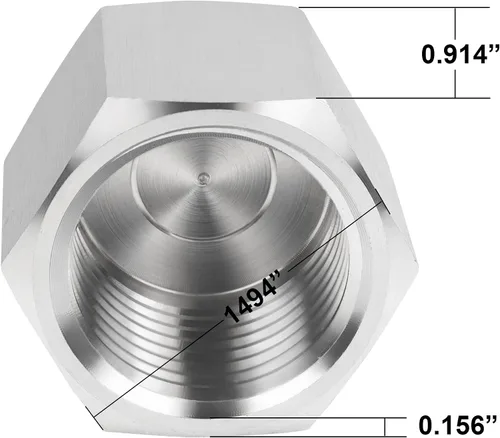 Miniatura 4 de Tapa hexagonal de acero inoxidable 304 de 1 pulgada NPT hembra para tubería, 2