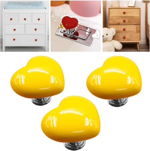 Miniatura 9 de Love Heart - Botón de inodoro con forma de corazón, botón de repuesto para inodoro, sin necesidad de perforar agujeros, pomos de cajón, decoración