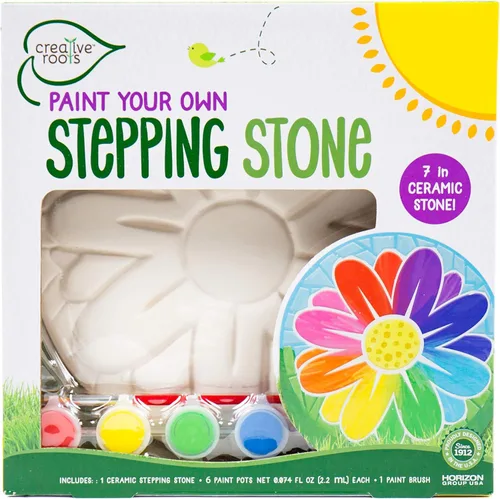 Miniatura 16 de Creative Roots Juego de piedra de escalonamiento de mosaico en forma de corazón, incluye piedra de cerámica de 7 pulgadas y 6 pinturas vibrantes