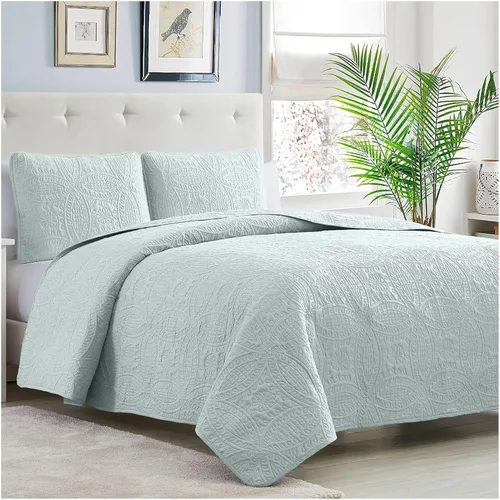 Miniatura 4 de Mellanni - Juego de colcha para cama individual con funda de almohada - Tecnología de acolchado ultrasónico - Juego de colcha de 2 piezas de gran