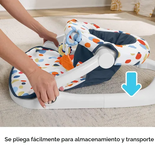 Miniatura 3 de Fisher-Price - Silla portátil para bebé, asiento para suelo Sit-Me-Up con Darling Dots, con mordedor y sonajero para recién nacidos libres de BPA