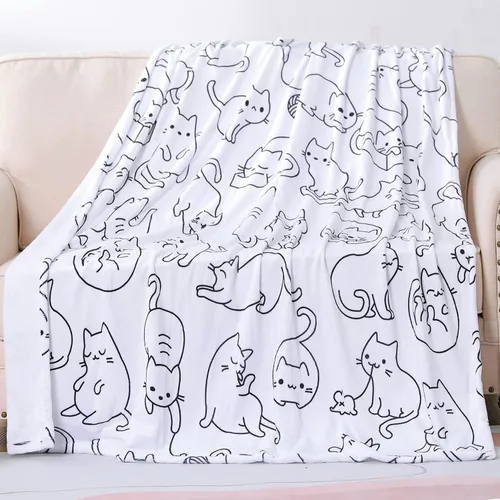 Sviuse Manta de gato para sofá, manta de gato tamaño individual para niñas, mujeres, adultos, gatos, mamá, regalos para mujeres, mantas de gatito