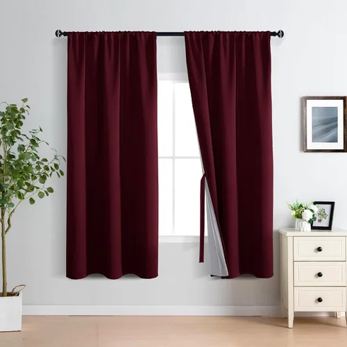 Miniatura 28 de XWZO Cortinas Opacas 100% Blancas - Cortinas de Bloqueo Total de Calor y Luz con Forro Negro para Dormitorio/Cuarto de Lavado, Paneles de Ventana
