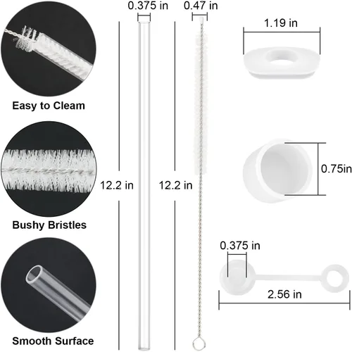 Miniatura 2 de Accesorios de tapa para evitar derrames de pajita para vaso Stanley Cup 40 oz 30 oz Quencher, accesorios para vaso con 6 pajitas de repuesto y 6