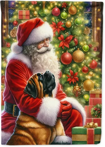 Miniatura 91 de Caroline's Treasures DAC4159CHF - Bandera de casa de Husky siberiano y Papá Noel para porche, grande, para colgar en la pared, poliéster