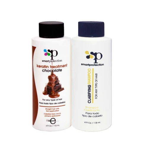Tratamiento de queratina de fuerza media con champú clarificante de 4 onzas por Smart Protection