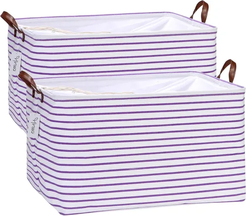 Miniatura 45 de Hinwo 31L Bolsas de almacenamiento grandes, organizadores de armario y almacenamiento, cestas de estante, cestas de almacenamiento plegables