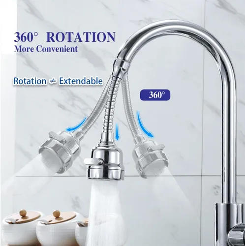 Miniatura 8 de Accesorio rociador de grifo de cocina, extensor de grifo móvil para fregadero de cocina, cabezal giratorio de 360°, grifo antisalpicaduras, ducha