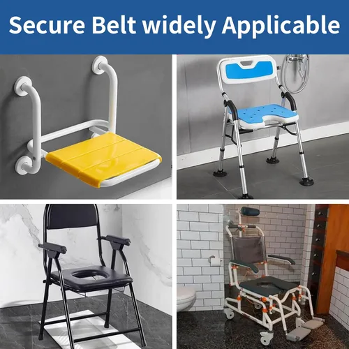 Miniatura 4 de Cinturón de seguridad para silla de ducha, correa de seguridad antideslizante para ancianos y pacientes, cinturón de seguridad universal para silla