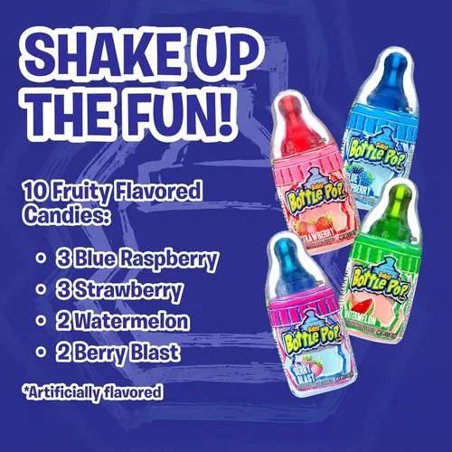 Miniatura 3 de Baby Bottle Pop - Piruletas con polvo de inmersión empaquetadas individualmente, paquete de fiesta a granel, 10 unidades de sabores surtidos