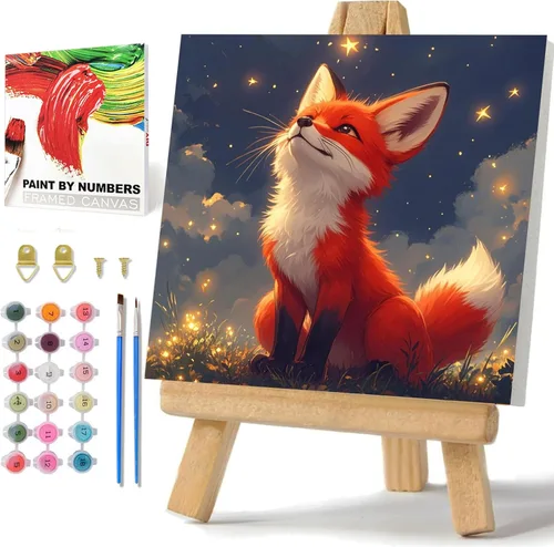 Miniatura 11 de hkejoi Kit de pintura de fútbol por números para niños, pintura de fútbol por números para niños, enmarcado y caballete, pintura por números