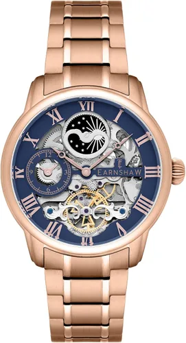 Miniatura 14 de Thomas Earnshaw Reloj automático de esqueleto de doble tiempo para hombre de 1.732 in con pulsera de acero inoxidable sólido ES-8006