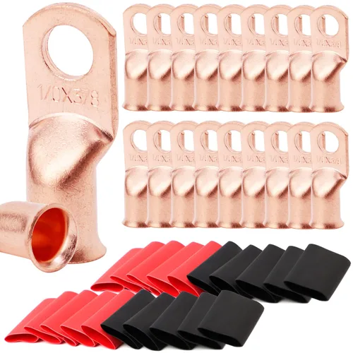Miniatura 41 de TKDMR - Kit de 264 piezas de extremos de cable de batería, 132 piezas de terminales de anillo de lengüetas de cable de cobre resistentes AWG 8 6 4 2