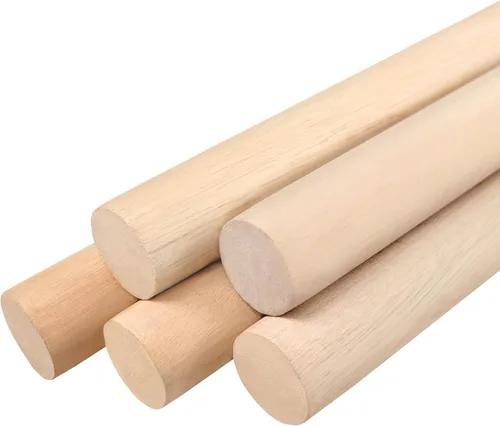 Miniatura 12 de Varillas de madera de 3/8 x 24 pulgadas, redondas, sin terminar, para manualidades, piruletas, soporte para pasteles, 50