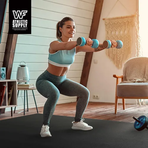 Miniatura 8 de WF Athletic Supply Premium Grandes Esterillas de Piso para Ejercicio, 7 MM de Espesor, Esterillas de Entrenamiento para Gimnasio en Casa, Gruesas