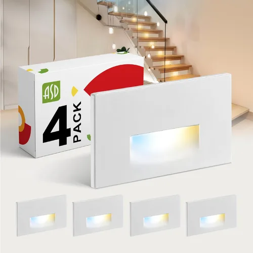 Miniatura 13 de ASD LED Luminaria de Escalera Empotrada, Iluminación de Pasada al Aire Libre del Atardecer al Amanecer 3CCT, Sensor de Movimiento, Fotocélula