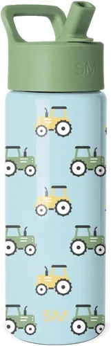 Miniatura 68 de Simple Modern Botella de agua para niños con tapa con pajilla, vaso aislado de acero inoxidable de 14 onzas para niños y a prueba de derrames