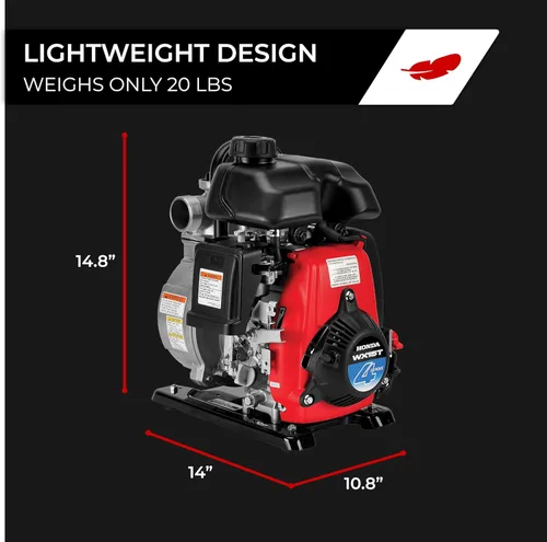 Miniatura 7 de Honda WX15 Bomba de agua de uso general de 1.5 pulgadas a gas para drenaje de piscinas, jardines, barcos y más, capacidad de 74 galones por minuto