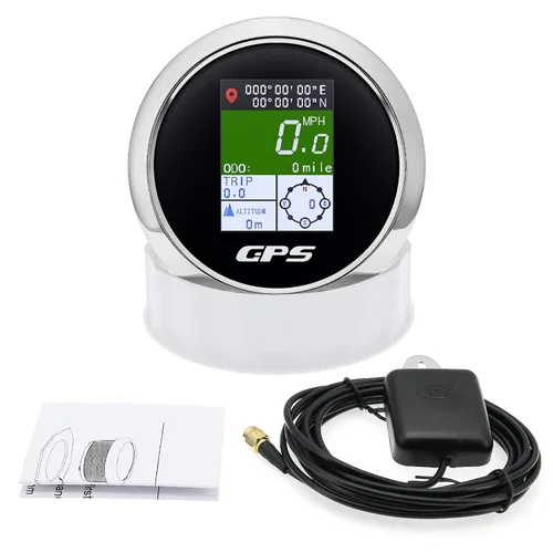 Miniatura 7 de Velómetro GPS MAIMEIMI 85mm 3-3/8" Velómetro GPS digital para embarcaciones impermeable MPH Nudos Km/h Ajustable para automóvil, marino, camión