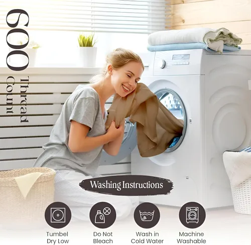 Miniatura 5 de SGI Bedding - Juego de sábanas de 600 hilos, 4 piezas, 100% de algodón egipcio, tamaño completo, juego de sábanas con bolsillo profundo de 38 cm