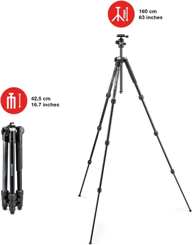 Miniatura 3 de Manfrotto Element MII MKELMII4BK-BH - Trípode de aluminio para cámara de viaje con adaptador de trípode de conexión rápida 323 RC2