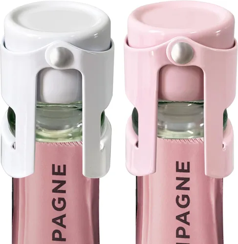 Miniatura 12 de HYZ Tapones para champán, paquete de 2, tapón de botella de vino espumoso de acero inoxidable con sello hermético de silicona pura, protector