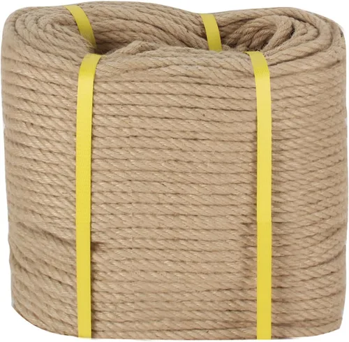 Miniatura 25 de Cuerda de Manila de 2 pulgadas x 50 pies, cuerda de cáñamo gruesa de 4 hebras trenzadas, cáñamo natural para manualidades de servicio pesado