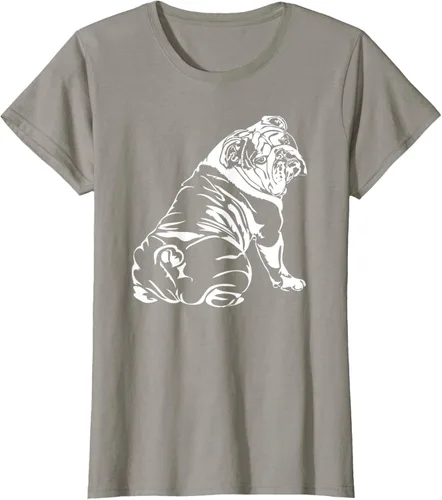 Miniatura 52 de Gracioso Bulldog Inglés playera perro Hund playera regalo, Azul (Heather blue)