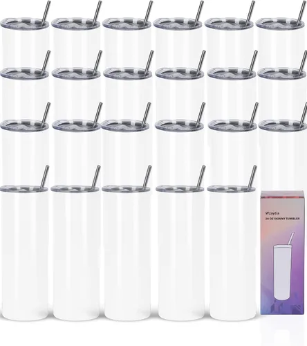 Miniatura 8 de Paquete de 4 vasos delgados de 20 onzas, juego de vasos delgados de acero inoxidable en caja de regalo individual, 20 onzas de capacidad, vaso
