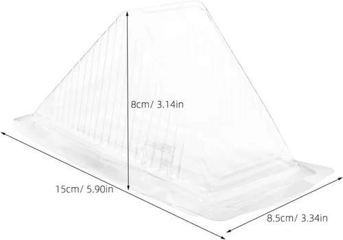 Miniatura 3 de Cabilock Caja de sándwich triangular de 5.90 x 3.34 x 3.14 pulgadas, recipiente de plástico transparente con tapa transparente para sándwiches