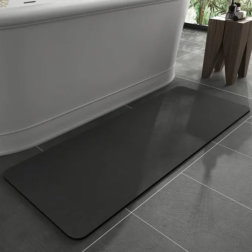 Miniatura 38 de MontVoo -Tapete de baño-Alfombras de baño delgadas antideslizantes para debajo de la puerta- Superficie de gamuza sintética absorbente, de secado