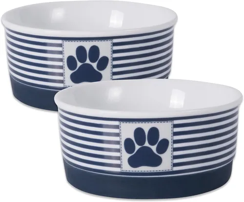 Miniatura 19 de DII Hueso seco Bol mascota de cerámica para comida & agua, con borde de silicona para antideslizante Pequeño, Mediano, Grande Perros y Gatos, L, Gris
