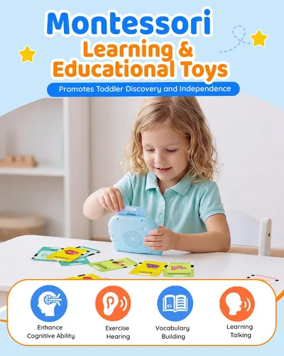 Miniatura 7 de Aullsaty Tarjetas didácticas parlantes para niños de 1 a 5 años, 536 palabras visuales mejoradas con 6 canciones, juguetes sensoriales Montessori