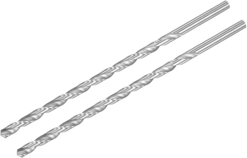 Miniatura 7 de uxcell HSS (acero de alta velocidad) Brocas helicoidales extralargas, diámetro de taladro de 0.118 in de diámetro de 7.874 in de longitud