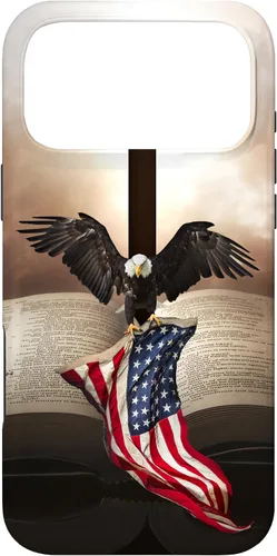 Miniatura 22 de Pretty Christian Cross Bible A Bald Eagle Grip American Flag Case for iPhone 17