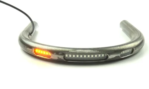 Miniatura 6 de Asiento Trasero Retro para Motocicleta Café Racer Marco Aro Brat Plano Bucle Tres Agujeros para Lámparas con Tira LED Señal de Giro Luz de Freno