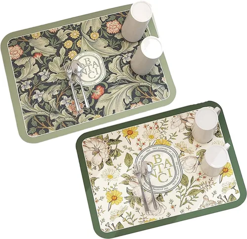 Miniatura 16 de Tapete de drenaje de estilo fantasía 2023, 11.8 x 15.75 pulgadas, súper absorbente, tapete de secado de platos lavable, almohadilla de secado