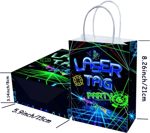 Miniatura 7 de 16 bolsas de regalo con etiqueta láser para suministros de fiesta de cumpleaños con etiquetas láser, aperitivos de regalo de etiquetas láser, bolsas