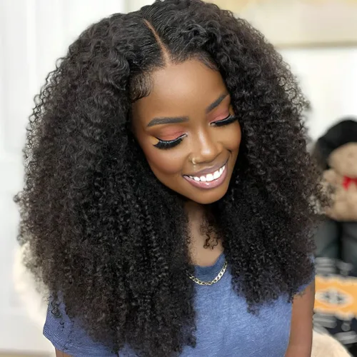 Peluca de cabello humano rizado con encaje frontal HD de 18 pulgadas, 13 x 4 pulgadas, con densidad del 250 % para principiantes, estilo afro rizado