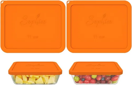 Miniatura 9 de Sophico Tapa rectangular de almacenamiento de silicona para 11 tazas de repuesto para cuencos de vidrio Pyrex 7212-PC, recipiente no incluido