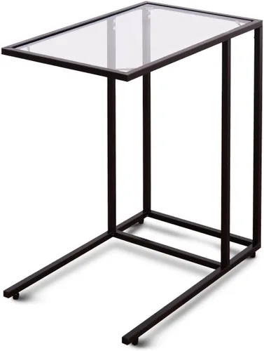 Miniatura 4 de Mesa auxiliar rectangular inclinable con parte superior de cristal, mesa auxiliar de sofá, mesa auxiliar de café para soporte de laptop, sala